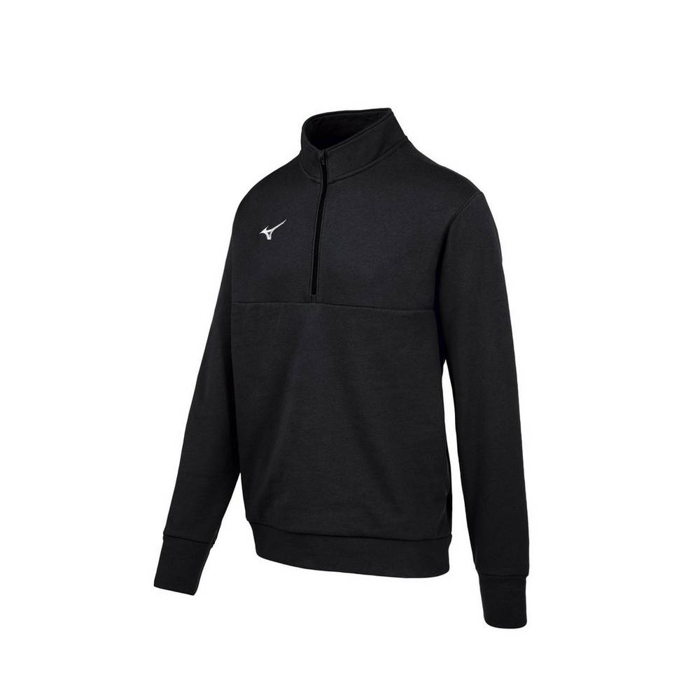 Mens Mizuno MZ1 1/4 Zip Fleece Pullover Black Philippines (OKNYRL194)